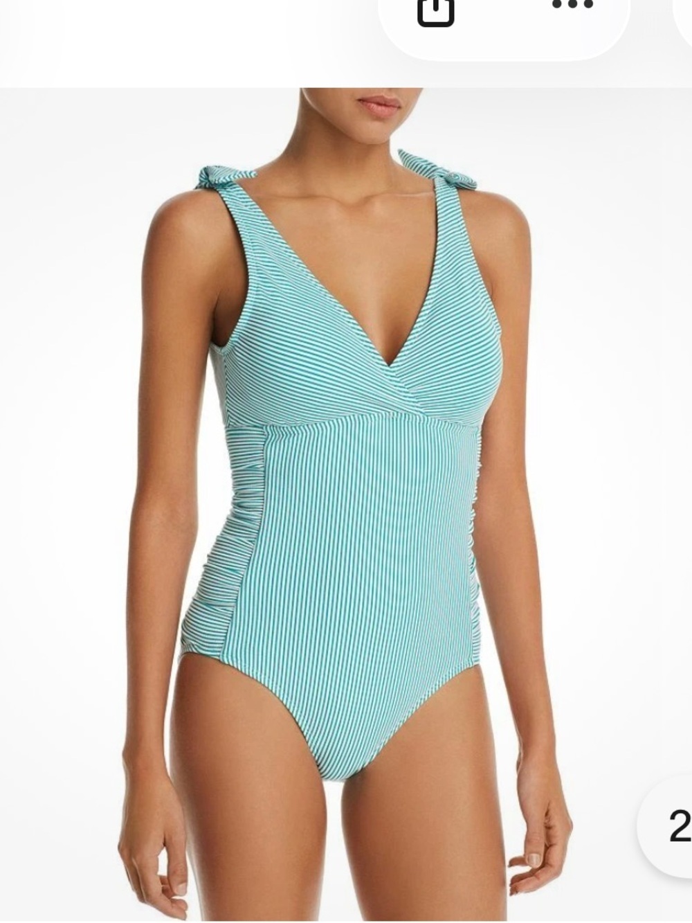 Lauren Ralph Lauren Plus-Size Summer Green Seersucker One-Piece Swimsuit Sz 20